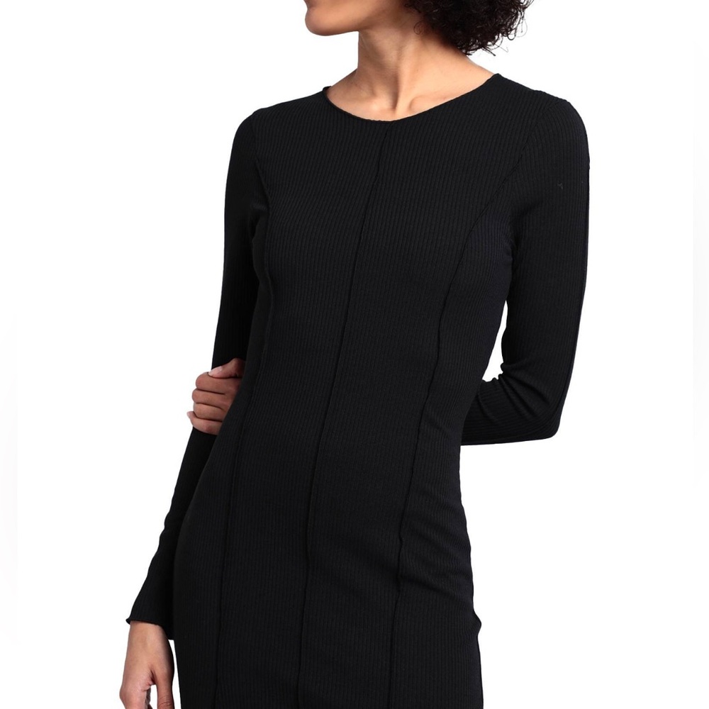 Black Dress! Ribbed! NEW DRESS! - Picture 3 of 4